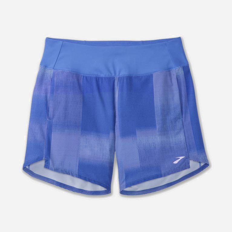 Brooks Chaser 7 Australia - Women's Running Shorts - Bluetiful Altitude Print (753298-GCK)